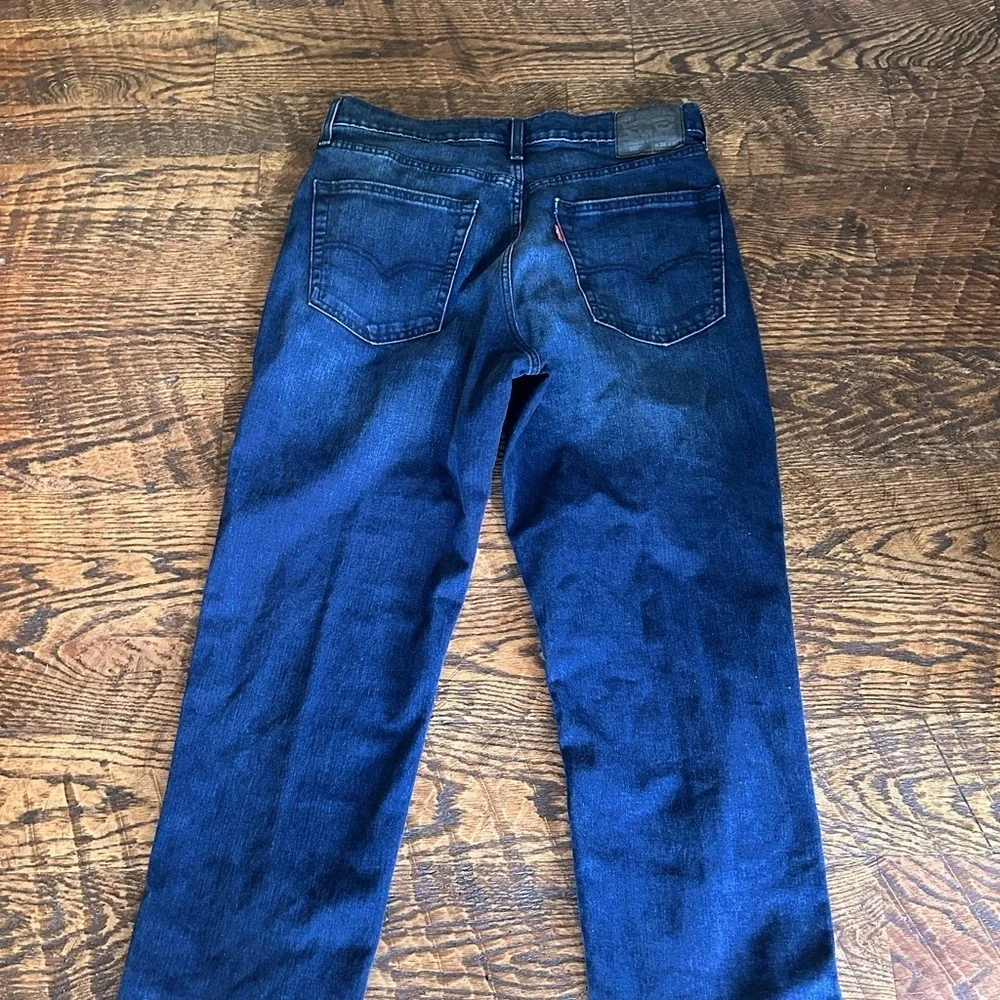 Levi's 550 Blue Dark Wash Relaxed Fit Red Tag Black Brand Patch Men's Sz 36X30